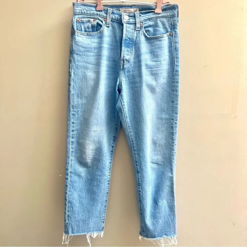 Levis light blue wedgie straight Denim Jeans Sz 26